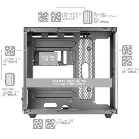 Mars Gaming MCNOVAM Minitorre MicroATX Negra
